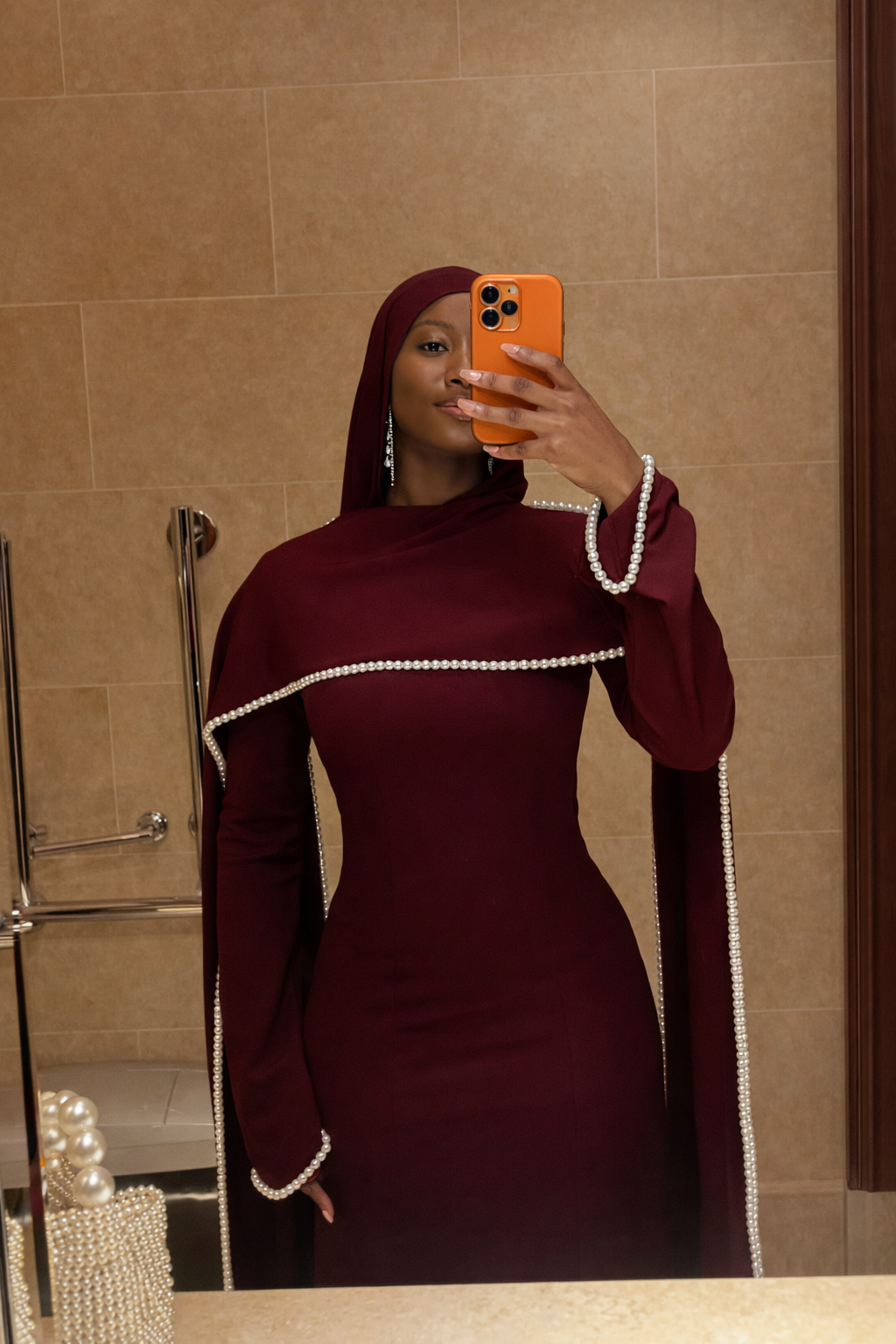 Ivory grace -burgundy